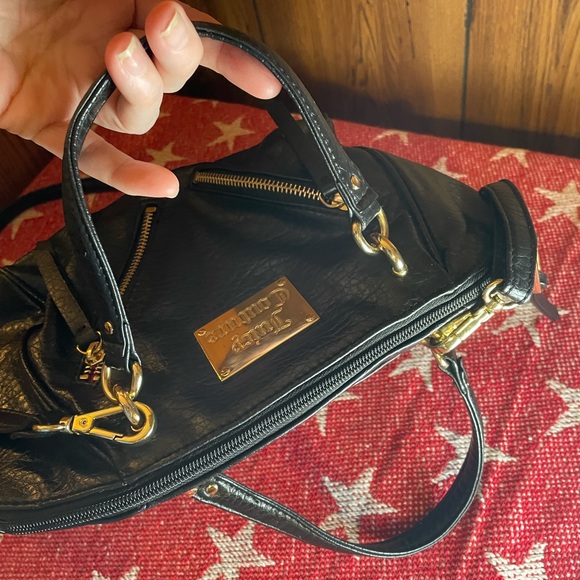 Juicy Couture Black Satchel with Gold Accents, EUC - Picture 7 of 13